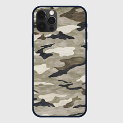 Чехол для iPhone 12 Pro Max Песочный камуфляж, цвет: 3D-черный