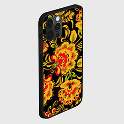 Чехол для iPhone 12 Pro Max Хохлома - роспись, цвет: 3D-черный — фото 2