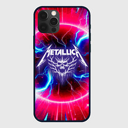 Чехол для iPhone 12 Pro Max Metallica - neon glow, цвет: 3D-черный
