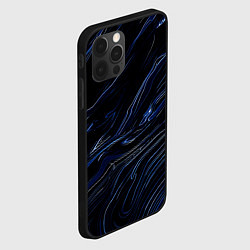 Чехол для iPhone 12 Pro Max Чёрно-синий абстракция линии, цвет: 3D-черный — фото 2