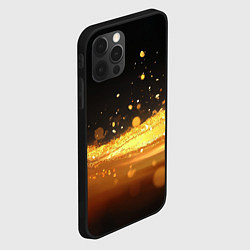 Чехол для iPhone 12 Pro Max Золотые блестки на черном фоне, цвет: 3D-черный — фото 2