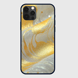 Чехол для iPhone 12 Pro Max Серо-золотая материя текстура, цвет: 3D-черный
