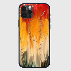Чехол для iPhone 12 Pro Max Красочная текстура с блестяшками, цвет: 3D-черный