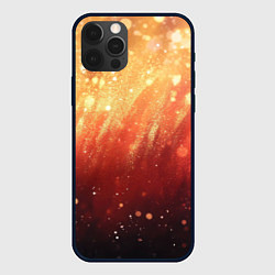 Чехол для iPhone 12 Pro Max Желто-красная текстура блестящая, цвет: 3D-черный