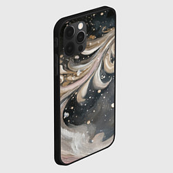 Чехол для iPhone 12 Pro Max Бежевый объемный узор, цвет: 3D-черный — фото 2