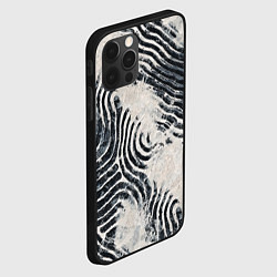 Чехол для iPhone 12 Pro Max Текстура гранж - абстрактные линии, цвет: 3D-черный — фото 2