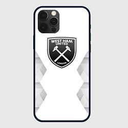 Чехол для iPhone 12 Pro Max West Ham white poly, цвет: 3D-черный