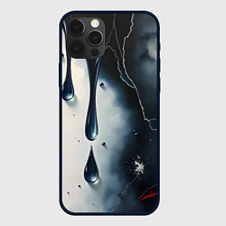 Чехол для iPhone 12 Pro Max Сюрреалистичная абстракция с каплями, цвет: 3D-черный