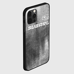 Чехол для iPhone 12 Pro Max Subaru - grey gradient посередине, цвет: 3D-черный — фото 2