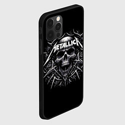 Чехол для iPhone 12 Pro Max Metallica - a skull with roses and thorns, цвет: 3D-черный — фото 2