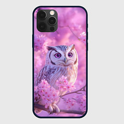Чехол для iPhone 12 Pro Max Сова в весенних цветах, цвет: 3D-черный