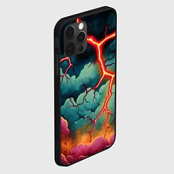 Чехол для iPhone 12 Pro Max Молнии в виде разлома, цвет: 3D-черный — фото 2