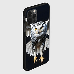 Чехол для iPhone 12 Pro Max Белая сова на темном фоне, цвет: 3D-черный — фото 2