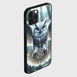Чехол для iPhone 12 Pro Max Лес и белая сова, цвет: 3D-черный — фото 2