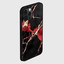 Чехол для iPhone 12 Pro Max Красно-черная потертая текстура, цвет: 3D-черный — фото 2