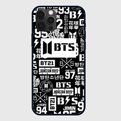 Чехол для iPhone 12 Pro Max Bangtan Boys pattern black, цвет: 3D-черный