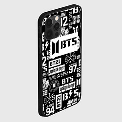 Чехол для iPhone 12 Pro Max Bangtan Boys pattern black, цвет: 3D-черный — фото 2