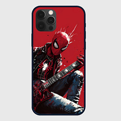 Чехол для iPhone 12 Pro Max Человек-паук с гитарой, цвет: 3D-черный