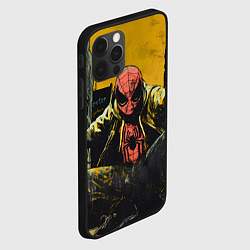 Чехол для iPhone 12 Pro Max Человек-паук желто-черный стиль, цвет: 3D-черный — фото 2