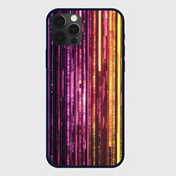 Чехол для iPhone 12 Pro Max Неоновый и переливающийся киберпанк узор, цвет: 3D-черный