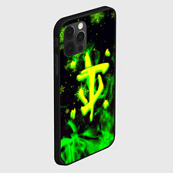 Чехол для iPhone 12 Pro Max Doom кислотный снег в огне лого, цвет: 3D-черный — фото 2