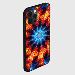 Чехол для iPhone 12 Pro Max Фрактальная узорная абстракция, цвет: 3D-черный — фото 2