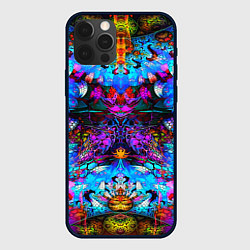 Чехол для iPhone 12 Pro Max Абстракция стекло узор, цвет: 3D-черный