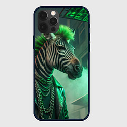 Чехол для iPhone 12 Pro Max Cyperpunk zebra, цвет: 3D-черный