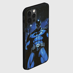 Чехол для iPhone 12 Pro Max Бэтмен синий город, цвет: 3D-черный — фото 2