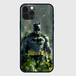 Чехол для iPhone 12 Pro Max Бэтмен зеленые краски, цвет: 3D-черный