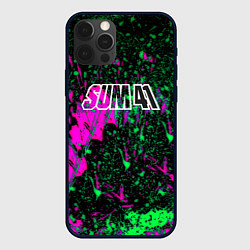 Чехол для iPhone 12 Pro Max Sum 41 неоновые краски, цвет: 3D-черный