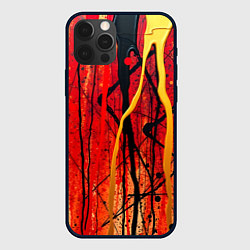 Чехол для iPhone 12 Pro Max Абстракция в красных оттенках, цвет: 3D-черный
