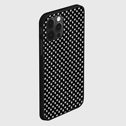 Чехол для iPhone 12 Pro Max Чёрный с белыми штрихами паттерн, цвет: 3D-черный — фото 2