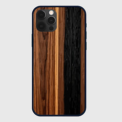 Чехол для iPhone 12 Pro Max Текстура дерева лунный эбен, цвет: 3D-черный