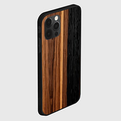 Чехол для iPhone 12 Pro Max Текстура дерева лунный эбен, цвет: 3D-черный — фото 2
