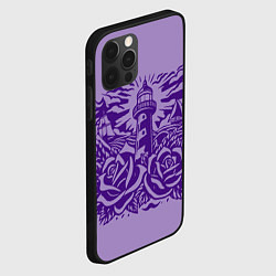 Чехол для iPhone 12 Pro Max Маяк с розами и корабли, цвет: 3D-черный — фото 2