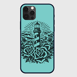 Чехол для iPhone 12 Pro Max Маяк и розы, цвет: 3D-черный