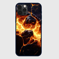 Чехол для iPhone 12 Pro Max Золотая лава текстура, цвет: 3D-черный