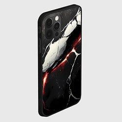 Чехол для iPhone 12 Pro Max Красно-черная потресканная текстура, цвет: 3D-черный — фото 2
