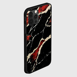 Чехол для iPhone 12 Pro Max Черно-красная старая текстура, цвет: 3D-черный — фото 2