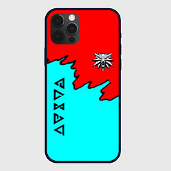Чехол для iPhone 12 Pro Max Ведьмак краски логотип, цвет: 3D-черный