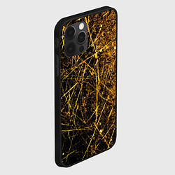Чехол для iPhone 12 Pro Max Золотые царапины текстура, цвет: 3D-черный — фото 2