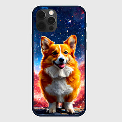 Чехол для iPhone 12 Pro Max Корги и космическое небо, цвет: 3D-черный
