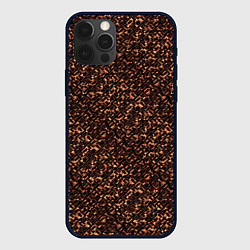 Чехол для iPhone 12 Pro Max Тёмный медный коричневый текстурный, цвет: 3D-черный
