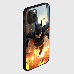 Чехол для iPhone 12 Pro Max Бэтмен в полете над огнем, цвет: 3D-черный — фото 2