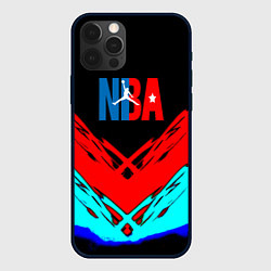 Чехол для iPhone 12 Pro Max NBA краски геометрия, цвет: 3D-черный