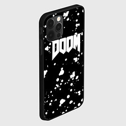 Чехол для iPhone 12 Pro Max Doom белые краски всплеск, цвет: 3D-черный — фото 2
