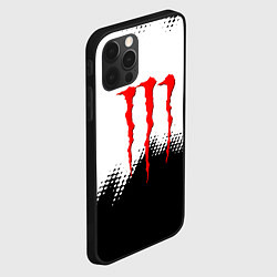 Чехол для iPhone 12 Pro Max Monster energy чёрно белые краски, цвет: 3D-черный — фото 2