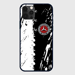 Чехол для iPhone 12 Pro Max Mercedes краски текстура, цвет: 3D-черный