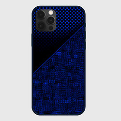 Чехол для iPhone 12 Pro Max Чёрно-синий абстрактная текстура, цвет: 3D-черный